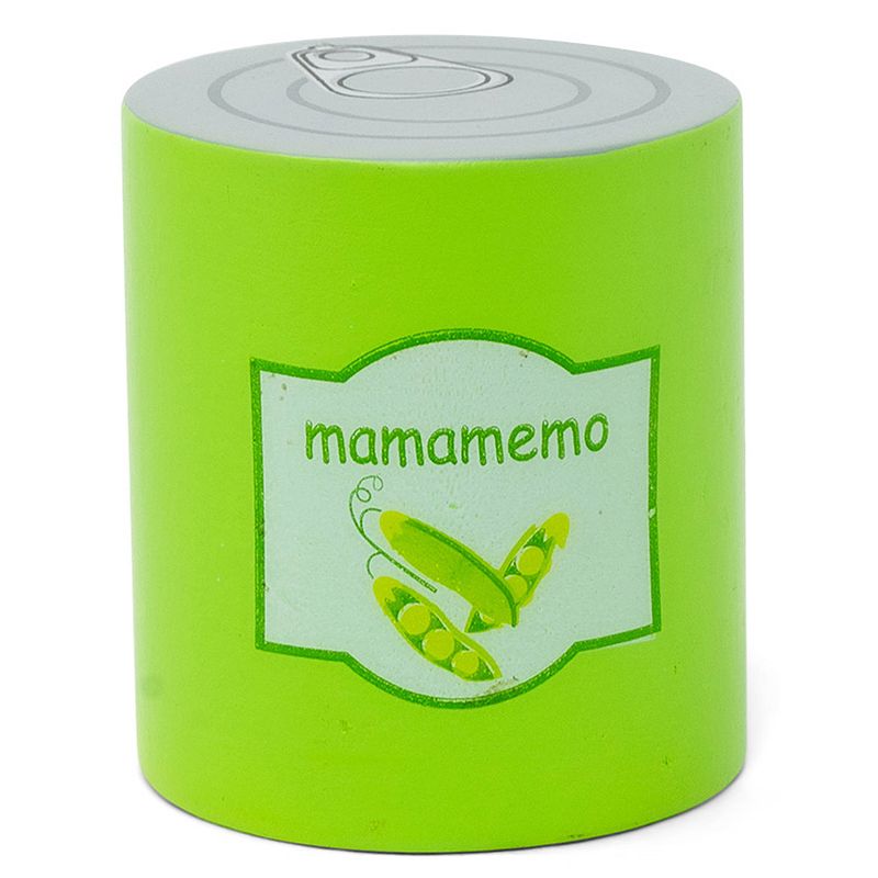 Foto van Mamamemo ingeblikte bonen 6 cm hout groen/zilver