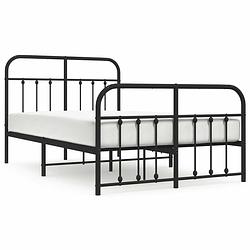 Foto van Vidaxl bedframe met hoofd- en voeteneinde metaal zwart 120x190 cm