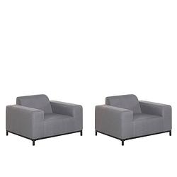 Foto van Beliani rovigo - fauteuil set van 2-grijs-polyester