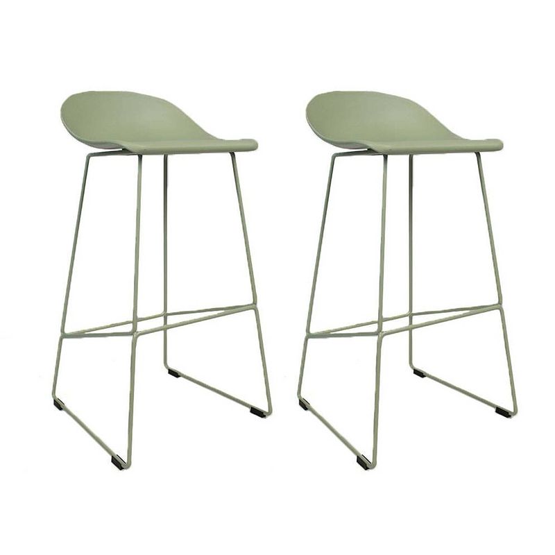 Foto van Livin24 barkruk ellen groen scandinavisch design 76 cm - barkrukken set van 2.