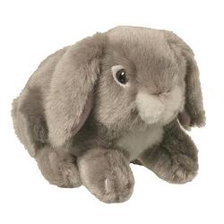 Foto van Pluche kleine grijs konijn knuffel van 13 cm - knuffel boederijdieren