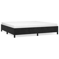 Foto van The living store bedframe fluweel zwart 200x200 cm - bed