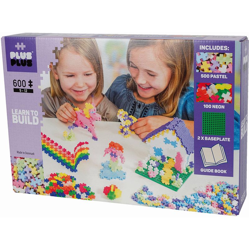 Foto van Mini pastel plus-plus starterset - 600 stuks - bouwstenen plus plus