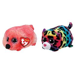 Foto van Ty - knuffel - teeny ty's - gilda flamingo & jelly leopard