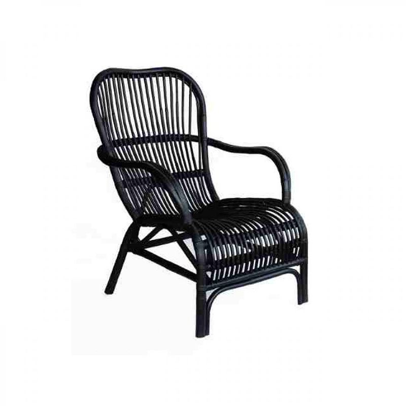 Foto van Van der leeden stoel bandung - 67 x 80 x 86 cm - rotan - zwart