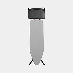 Foto van Brabantia strijkplank b, 124x38 cm metallic met solide stoomunithouder - black