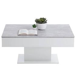 Foto van Fmd salontafel betongrijs en wit