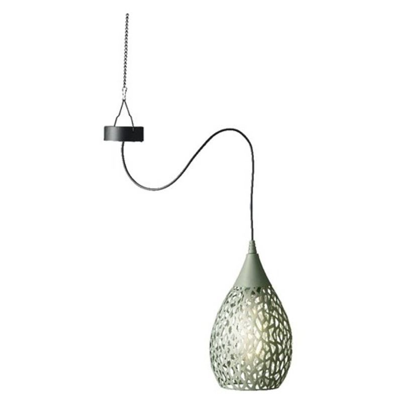 Foto van Groene solar tuinverlichting hanglamp ijzer 21 cm - buitenverlichting