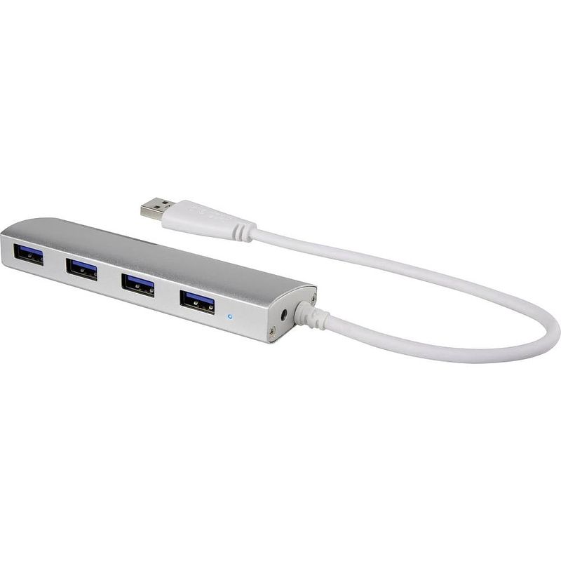 Foto van Renkforce renkforce 4 poorten usb 3.2 gen 1-hub aluminium