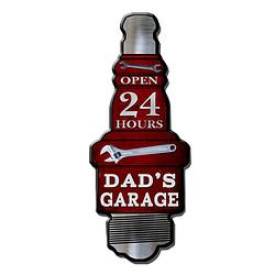 Foto van Clayre & eef wanddecoratie 20x50 cm rood zwart ijzer dad'ss garage muurdecoratie rood muurdecoratie