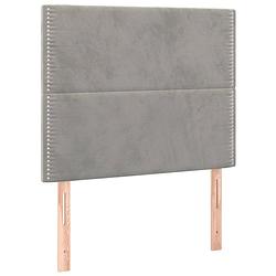 Foto van The living store hoofdbord - hoofdeind - lichtgrijs - 90x5x118/128 cm - stof materiaal