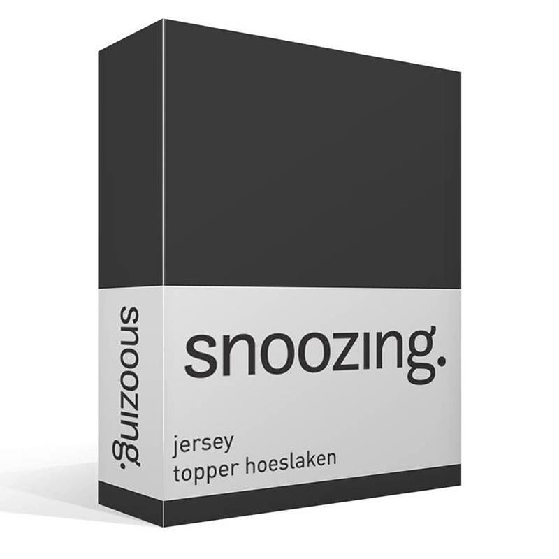 Foto van Snoozing jersey - topper hoeslaken - katoen - 160x200 - antraciet