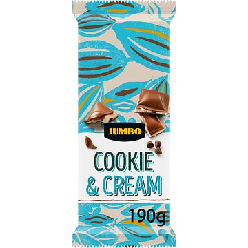 Foto van Jumbo melkchocolade cookie & cream 190g