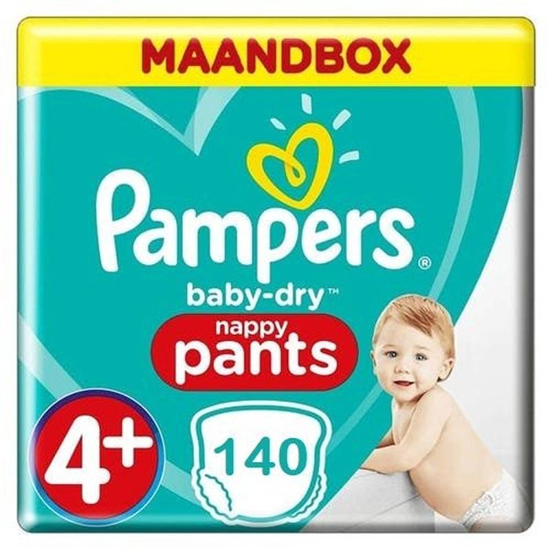 Foto van Pampers baby dry pants maat 4+ - 140 luierbroekjes maandbox