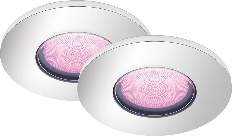 Foto van Philips hue xamento badkamerinbouwspot chroom white and color 2-pack