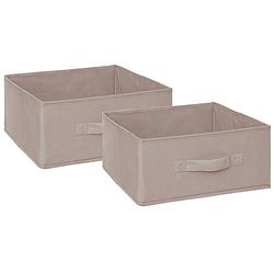 Foto van 5five opbergmand/kastmand - 4x - vakkenkast - 14 liter - beige - 31 x 31 x 15 cm - opbergmanden