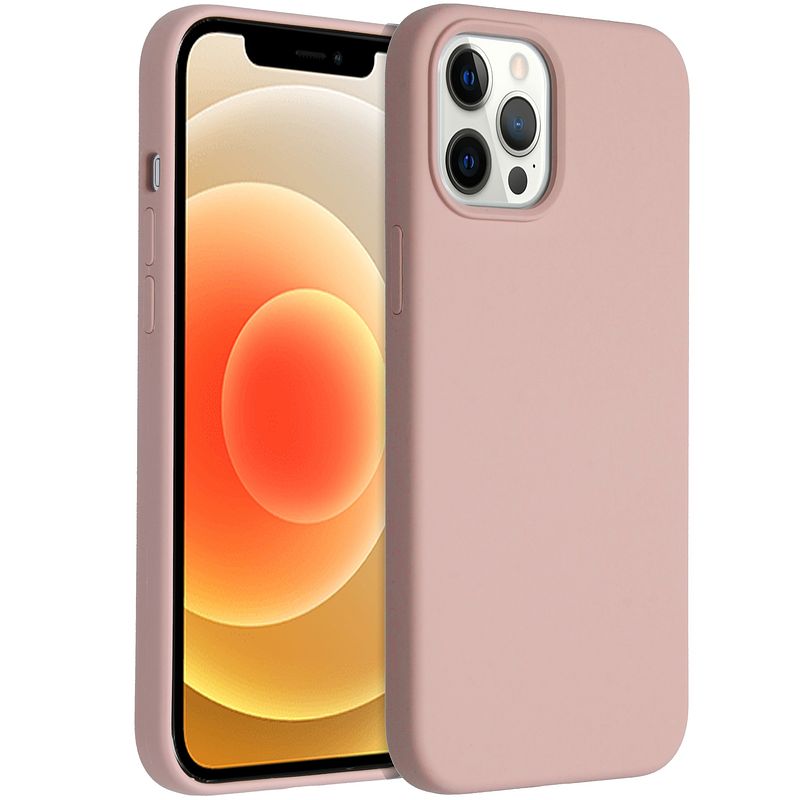 Foto van Accezz liquid silicone backcover iphone 12 pro max telefoonhoesje roze