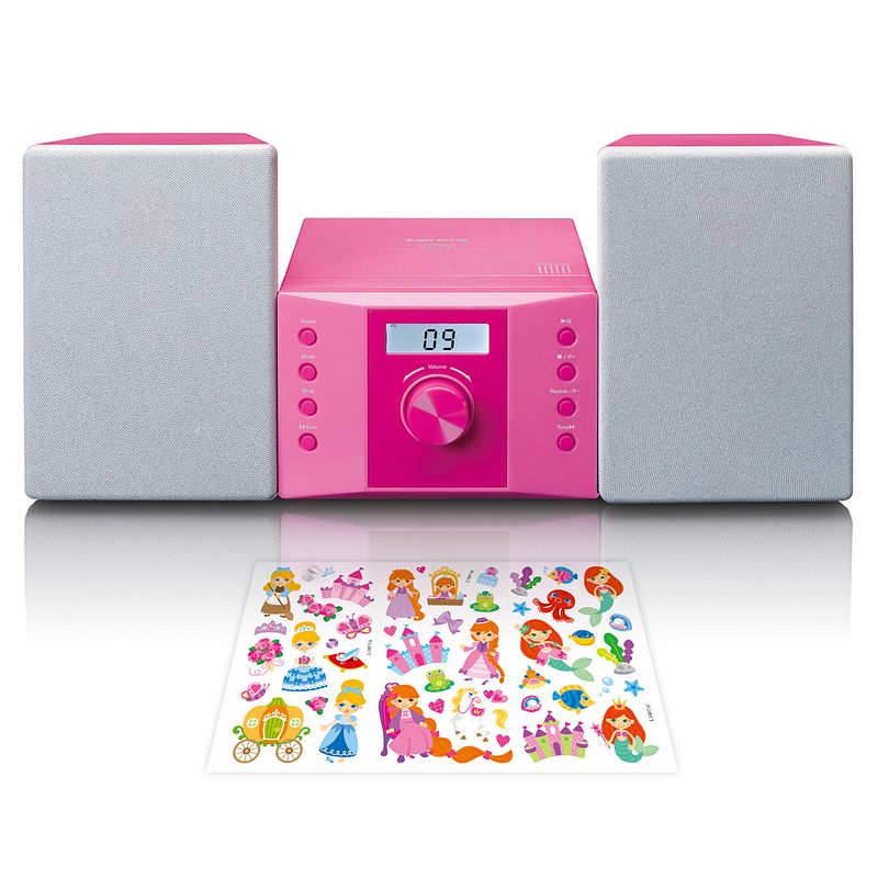 Foto van Stereo set met fm radio en cd speler lenco mc-013pk roze