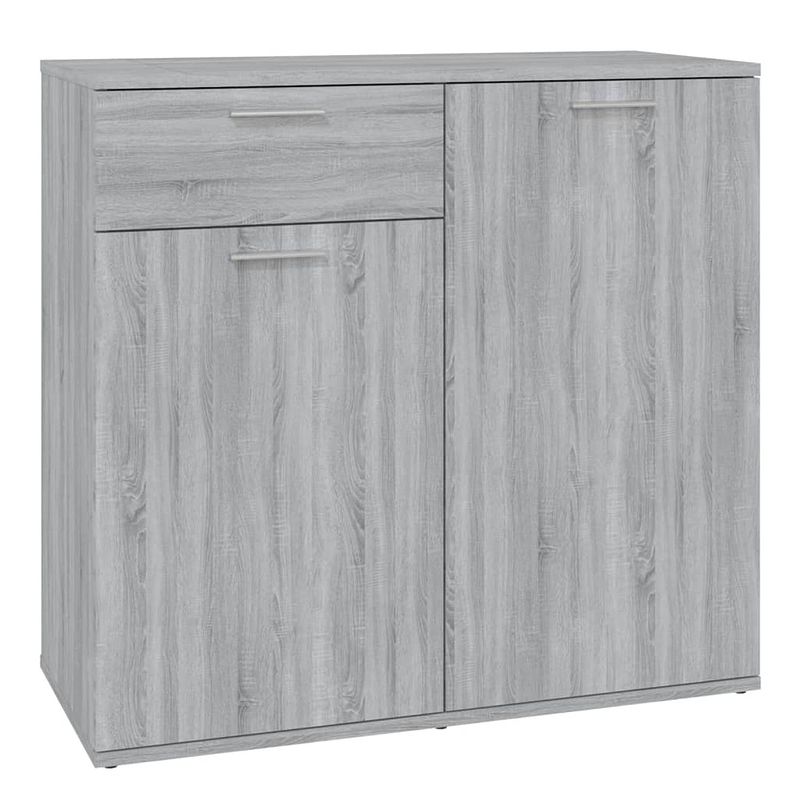 Foto van Vidaxl dressoir 80x36x75 cm bewerkt hout grijs sonoma eikenkleurig