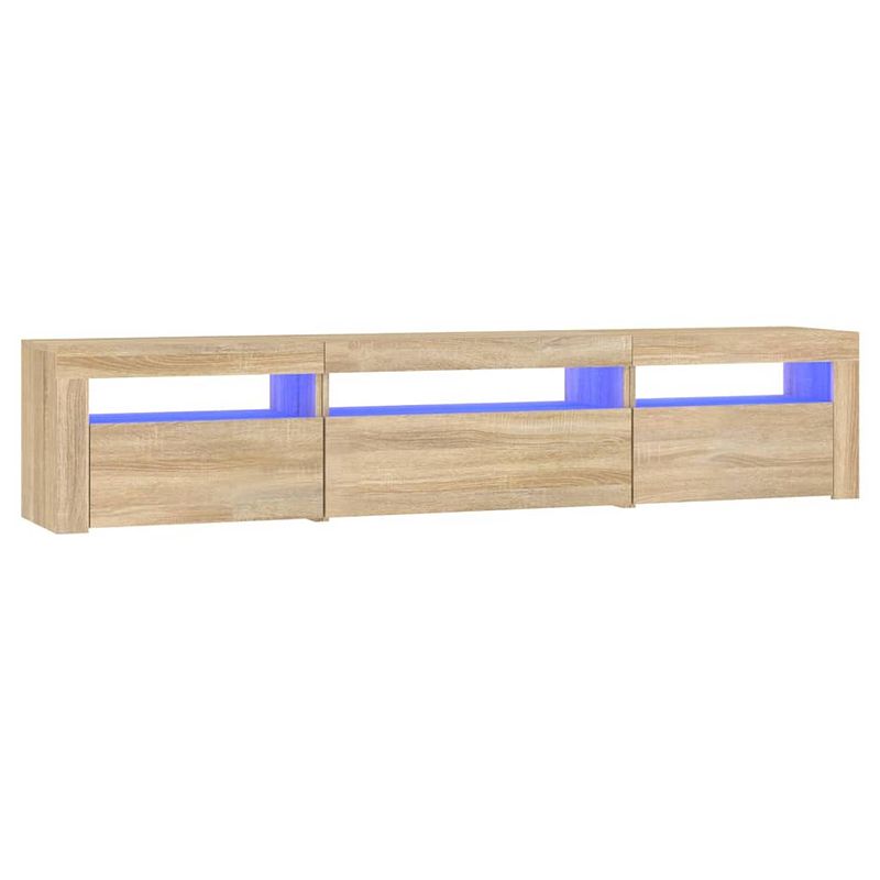 Foto van The living store tv-meubel - sonoma eiken - 195 x 35 x 40 cm - met rgb led-verlichting