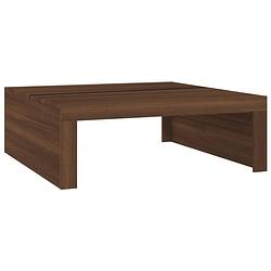 Foto van The living store salontafel - bruineiken - 100x100x35 cm - bewerkt hout