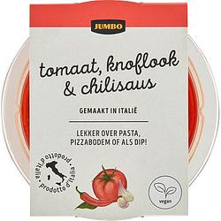 Foto van Jumbo tomaat, knoflook & chilisaus 150g