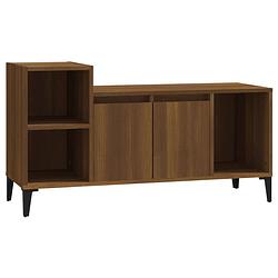 Foto van The living store tv-meubel 100x35x55 cm bewerkt hout bruineikenkleurig - kast