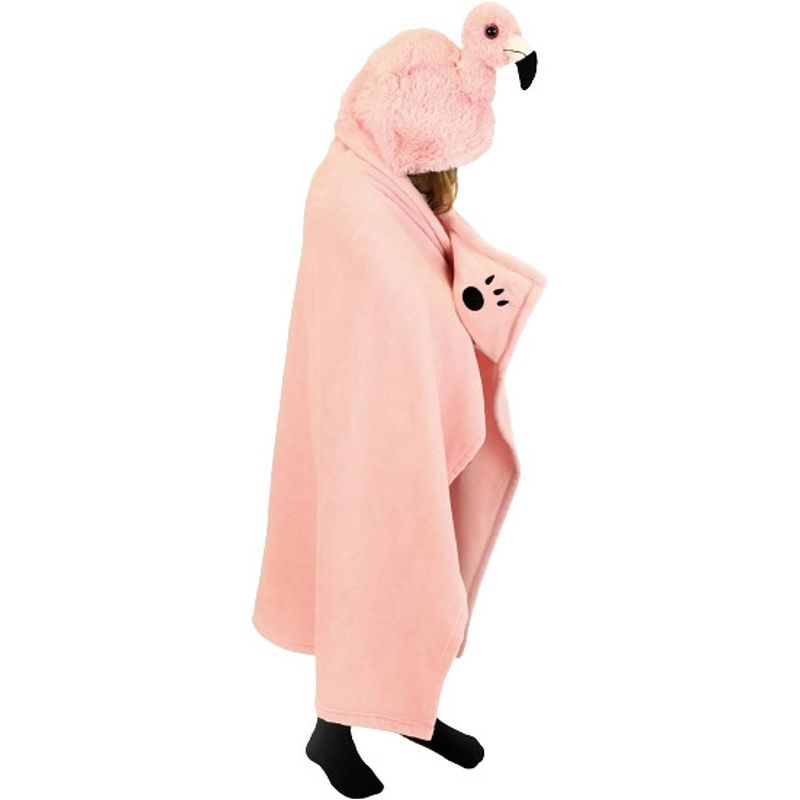 Foto van Cozy noxxiez deken flamingo junior 130 x 100 cm fleece roze