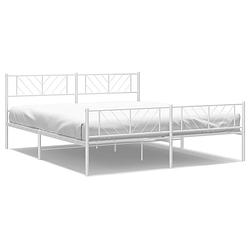 Foto van Vidaxl bedframe met hoofd- en voeteneinde metaal wit 180x200 cm