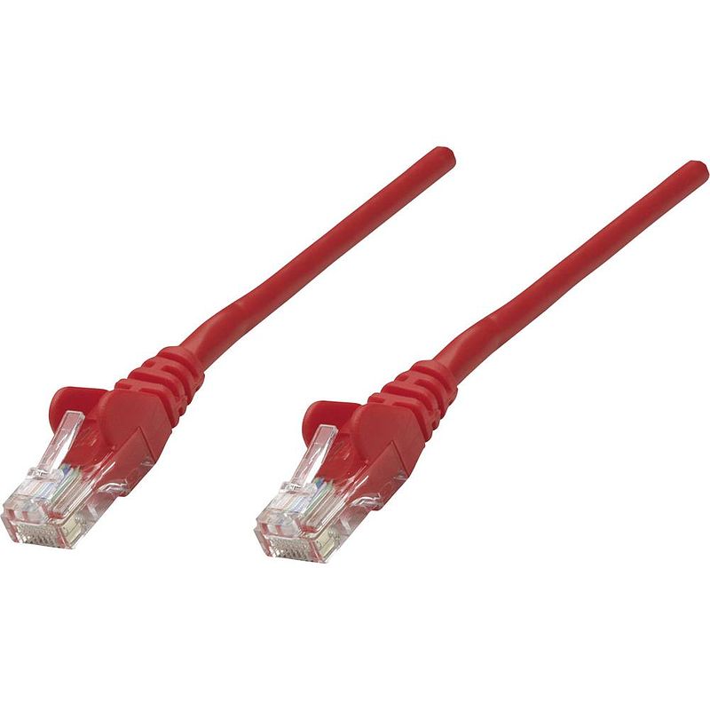 Foto van Intellinet 325967 rj45 netwerkkabel, patchkabel cat 5e u/utp 10.00 m rood 1 stuk(s)