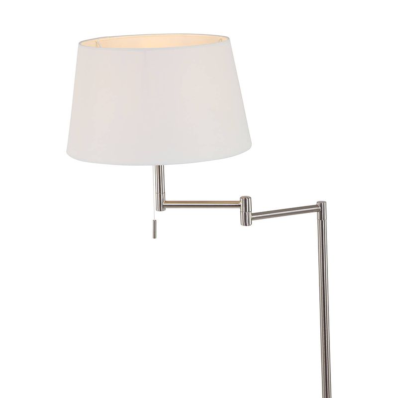 Foto van Klassieke vloerlamp - mexlite - metaal - klassiek - e27 - l: 25cm - voor binnen - woonkamer - eetkamer - zilver