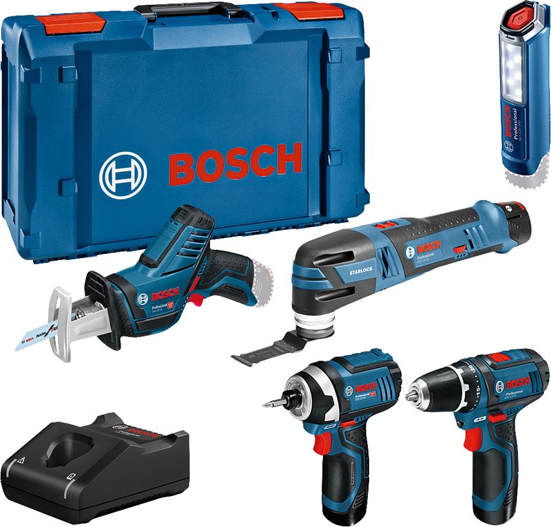 Foto van Bosch professional 5 toolkit 12v 0615990n1d combiset