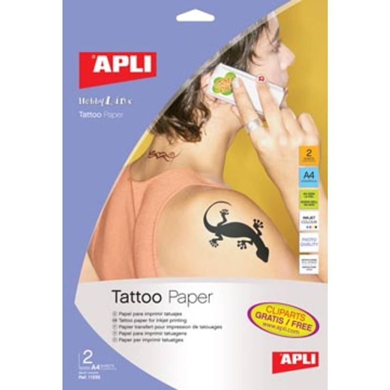 Foto van Apli tattoo transfer papier, pak met 2 vellen