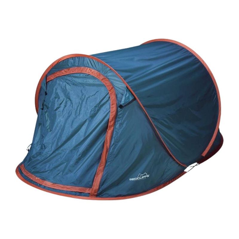Foto van Orange85 pop up tent - 2 persoons - festivaltent - blauw - 220x120x95cm - kamperen