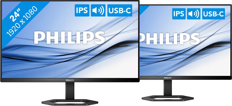 Foto van 2x philips 24e1n5300ae/00