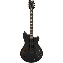 Foto van Evh sa-126 special stealth black semi-akoestische gitaar met koffer