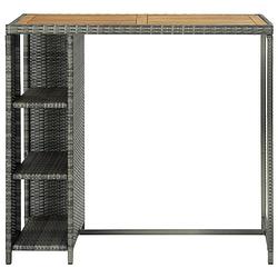 Foto van The living store bistrotafel pe-rattan 120x60x110 cm - grijs