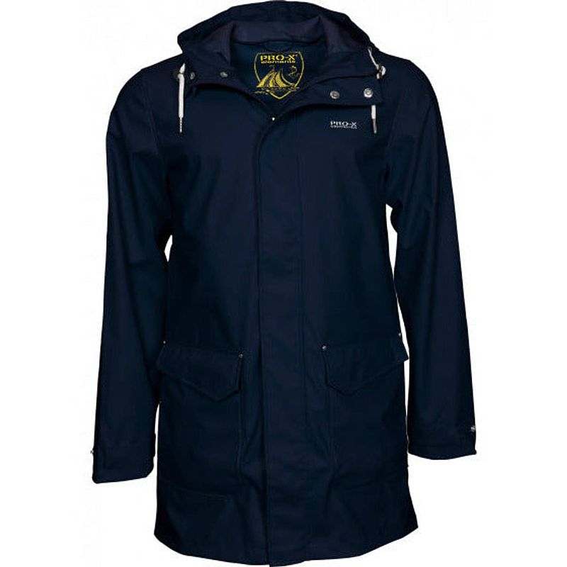 Foto van Pro-x elements regenjas heren polyester/polyurethaan marine mt xs