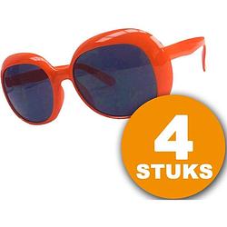 Foto van Oranje feestbril 4 stuks oranje bril partybril ""julie"" feestkleding ek/wk voetbal oranje versiering versierpakket