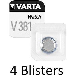 Foto van 4 stuks (4 blisters a 1 st) varta v381 zilveroxide 1.55v niet-oplaadbare batterij