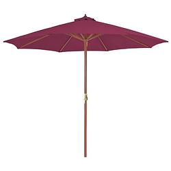 Foto van Vidaxl parasol met houten paal 300 cm bordeauxrood