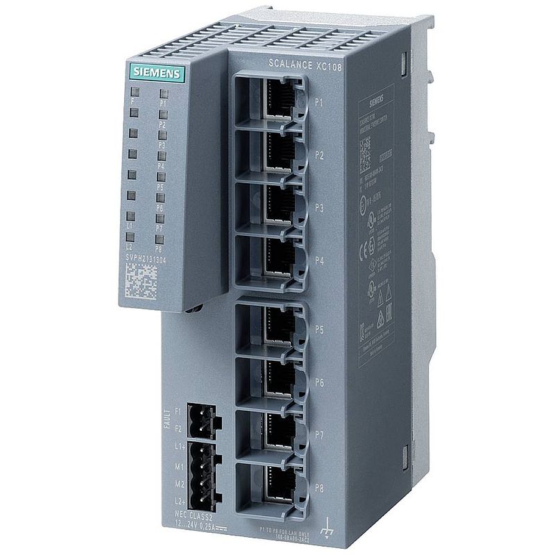 Foto van Siemens 6gk51080ba002ac2 6gk5108-0ba00-2ac2 industrial ethernet switch 10 / 100 mbit/s