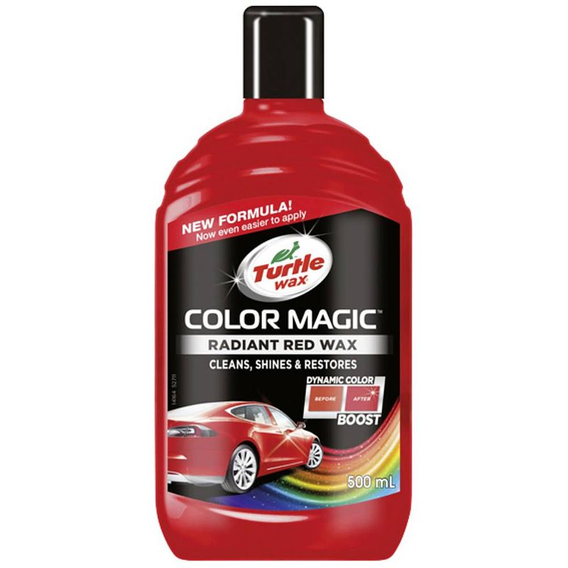 Foto van Turtle wax 52711 color magic radiant red kleurwas 500ml