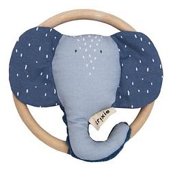 Foto van Trixie rammelaar mrs. elephant 13 cm katoen/corduroy blauw