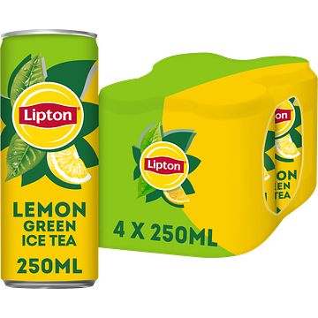 Foto van Lipton ice tea green lemon 4 x 250ml bij jumbo