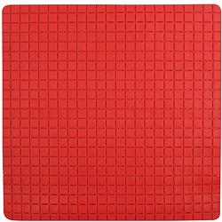 Foto van Msv douche/bad anti-slip mat badkamer - rubber - rood - 54 x 54 cm - badmatjes