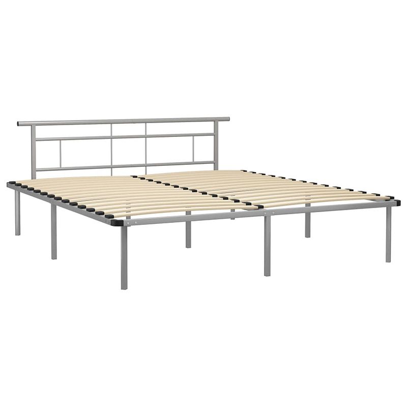 Foto van The living store metalen bedframe - grijs - 200 x 200 x 78 cm - geschikte matras- 200 x 200 cm - montage vereist