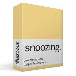 Foto van Snoozing - topper - hoeslaken - 180x210 cm - percale katoen - geel