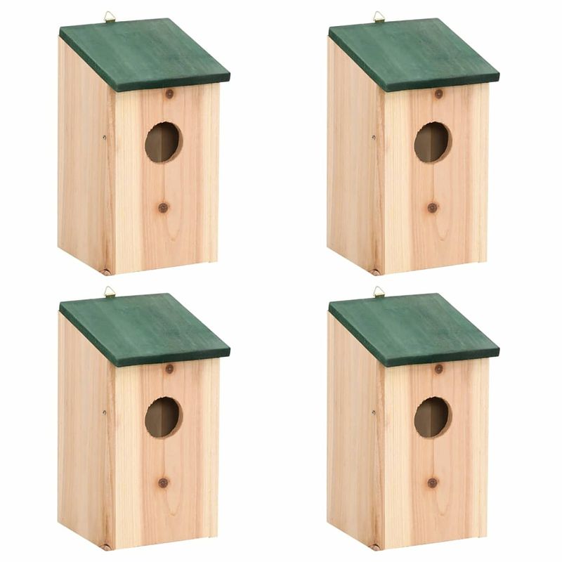 Foto van Vidaxl vogelhuisjes 4 st 12x12x22 cm hout