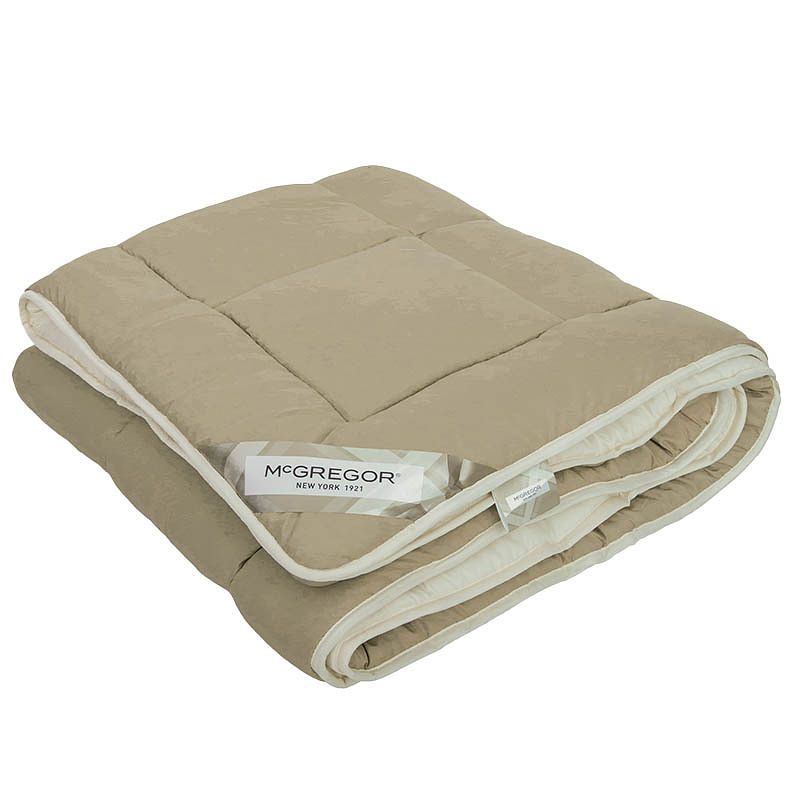 Foto van Dekbed mcgregor lazy double face taupe off white - 140x200 cm (eenpersoons) - mcgregor - 300 gram - dekbed-discounter.nl